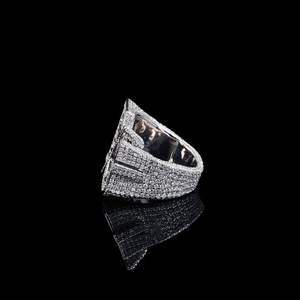 Anillo de Lujo Personalizado con Letra FG, Diamantes Moissanite VVS, Plata de Ley 925, Alto Brillo - Product Image 4