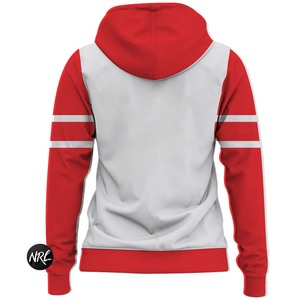 Fait sur mesure femme 100% coton goutte épaule 400 GSM fermeture éclair complète polaire tissu tricoté Delta sweats Theta à capuche - Product Image 6