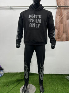 Conjunto Deportivo con Capucha de Felpa 100% Algodón, Cintura Elástica, Logotipo con Pedrería, Ecológico, Secado Rápido, Elástico en Cuatro Direcciones, Transpirable - Product Image 4