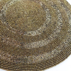 Buy <b>Christmas</b> Festive Made Beaded <b>Placemat</b> Multiple Colored Beads Home Decor Coaster Mat and Pads - Product Image 1