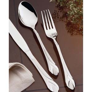 Ensemble de couverts de luxe de haute qualité en acier inoxydable argenté au design moderne avec long manche doré pour restaurant et mariage - Product Image 5