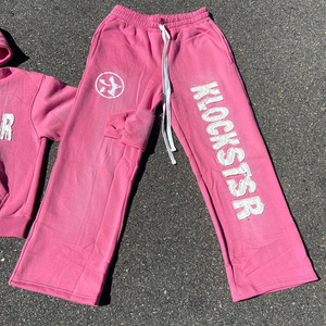 Top Sun Fade Logotipo personalizado Impreso Pantalones Conjuntos Hombres Jogger Set Hombres Chándales Bordado desgastado Calidad Jogging Trajes - Product Image 6