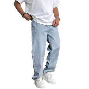 Pantalon Baggy en Jean Vintage Noir à Jambes Larges pour Hommes Pantalon à Lame Courbée Streetwear Cowboy Pantalon Droit en Denim Décontracté - Product Image 3