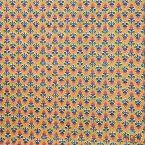 100% อินเดียผ้าฝ้ายแท้พิมพ์ลายดอกไม้สีเหลืองต้นสนสีเขียวชมพูสำหรับผู้หญิงงานฝีมือกระเป๋ากลางแจ้ง - Product Image 1