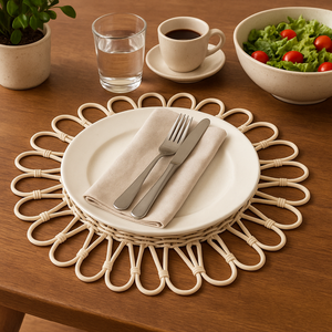 AG Elements Plato Decorativo de Ratán de 18 Pulgadas, Tejido a Mano, Ecológico, para Mesa de Comedor, Bodas y Hogar - Product Image 5