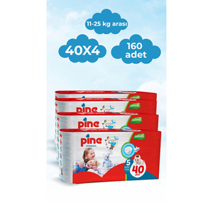 Couches jetables classiques pour bébés, pack économique 160 unités (4x40) 11-25 kg - Product Image 1