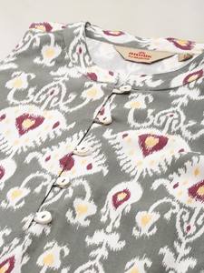 Mujeres motivos étnicos impreso Kurta indio Pakistán kameez - Product Image 3