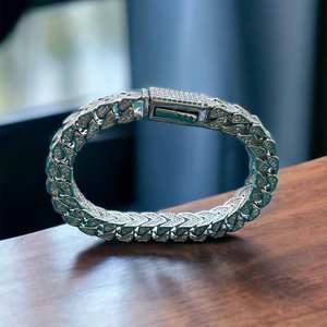 925 Silver plated Hip Hop bracelets Moissanite Diamond Cuban Link Bracelet Pass Diamond <b>Tester</b> Fashion jewelry for Men - Product Image 3