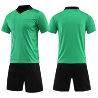 Uniforme d'arbitre de football professionnel personnalisé 2025 – Qualité supérieure, col ras du cou, manches courtes, léger, respirant, séchage rapide