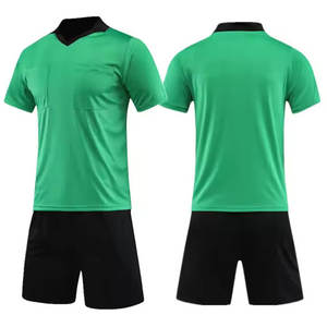 Uniforme de árbitro de fútbol profesional 2025, camiseta de manga corta con cuello en V a rayas de calidad Premium, ropa de fútbol de ajuste cómodo - Product Image 4