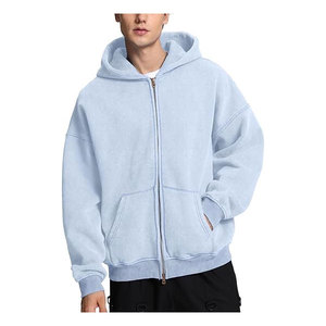 Sudadera con Capucha para Hombre de Alta Calidad, Lavada al Ácido, Estilo Vintage, de Algodón/Poliéster, con Cierre, Estilo Holgado, Felpa Técnica Lavada, con Efecto Enzimático Desgastado, para Invierno - Product Image 4
