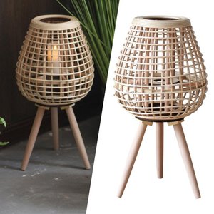 Vintage Style Rattan Lantern Candle Holder Lantern Handwoven Natural <b>Basket</b> Lamp Boho <b>Display</b> Decoration Rustic Gift - Product Image 6