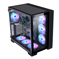 Casing Komputer Kaca Dua Sisi SAMA Pendingin Ilmiah Casing Komputer Rgb Strip ARGB Casing Komputer Pc