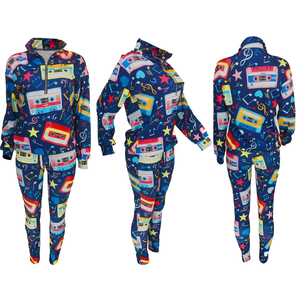 OEM imprimé graphique hiver coton Sublimation survêtement femmes best-seller deux pièces formation sport survêtement - Product Image 5