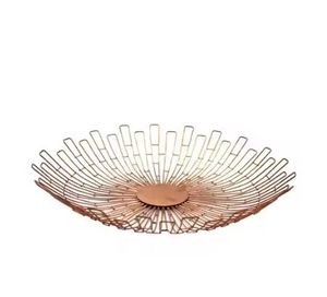 High Quality <b>Metal</b> Luxury Plated <b>Storage</b> <b>Baskets</b> Unique Design for Kitchen & Dining Table Decoration Reasonable - Product Image 1