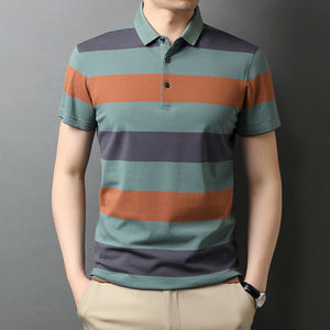 Best Selling Stripe Design Polo <b>T</b> <b>Shirt</b> Breathable Men Casual Summer Polo <b>T</b> <b>Shirts</b> Breathable and quick dry Cotton Plus Size - Product Image 5