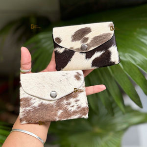 Offre Spéciale cheveux sur la peau cuir porte-monnaie concepteur portefeuille porte-cartes en cuir de vachette véritable Mini pochette mode cadeau sacs à main - Product Image 1