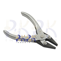 Pince à bec semi-plat en acier au carbone de 125 mm pour bijoux et artisanat DIY, mâchoires lisses, anti-ESD, sans ressort, sans flexion, personnalisable OEM