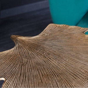 Contemporary Lotus Leaf Coffee <b>Table</b> with Brass Base and Wood Top for Living Room Decorative Furniture - Product Image 4