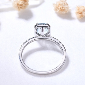 Aigue-marine naturelle Gemstone Luxury New Design Solid Gold Fine Jewelry Rings with Real Diamond Ring - Product Image 4