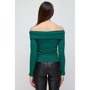 T-shirt décontracté à épaules dénudées, sexy, manches longues, respirant, coton et nylon, décorations florales et lettres, court, pour l'été, XS XL - Product Image 5