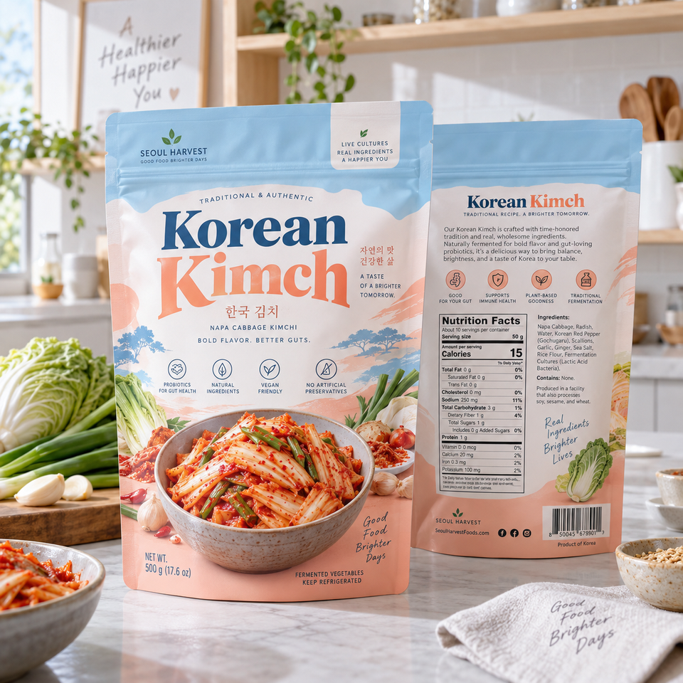 Custom Aseptic Food Grade Printed Stand up Pouch for Korean Kimchi ...