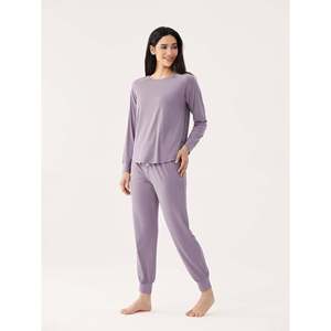 Conjunto de Salón de Bambú de Manga Larga Premium Personalizado para Mujer, Bata de Spandex Premium con Cierre de Cordón, Suave y Transpirable para la Temporada de Otoño - Product Image 3