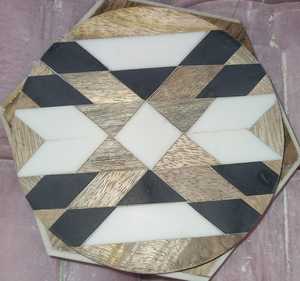 Posavasos de madera maciza grabada estilo océano resina bambú madera para playa boda favores regalos personalizados para invitados - Product Image 2