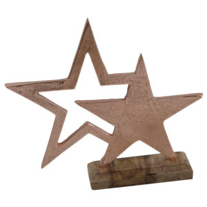 <b>2022</b> New Range Copper Antique Star <b>Christmas</b> Decorations Natural Wooden Base <b>Christmas</b> <b>Ornaments</b> for Home Decor and Gifting - Product Image 1