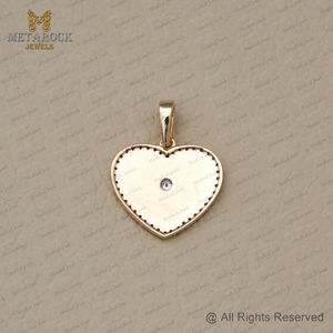 จี้เพชรหัวใจปู 14K สีเหลืองจี้ทองทําด้วยมือเครื่องประดับที่เรียบง่ายเครื่องประดับเพชรตัดเดียวคุณภาพสูง - Product Image 5