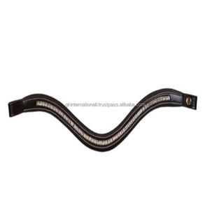 Banda de ceja de caballo de cuero de canal vacío con forma de onda profunda incrustaciones de cristales multicolores decorativos mega Bling banda de ceja de brida - Product Image 4