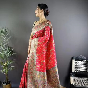 MALHAR MOHINI SEDA PASHMINA SAREE MERCADO AL POR MAYOR TENDENCIAS - Product Image 3