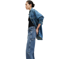 Jeans de Mezclilla Casuales para Mujer, Talla Grande, Cintura Alta, Corte Recto, Estampado Ligero, Calidad Premium, Ecológicos, Transpirables, 100% Algodón