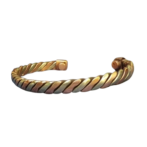 Pulseras magnéticas de cobre y latón para joyería de moda de diseño trenzado de alambre grueso Unisex para regalo de cumpleaños y aniversario - Product Image 1