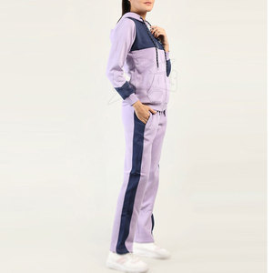 ชุดวอร์มทรงสลิมฟิตสำหรับผู้หญิงสไตล์ลำลองแขนยาวและผ้าแคนวาสน้ำหนักเบาลายพื้น - Product Image 2