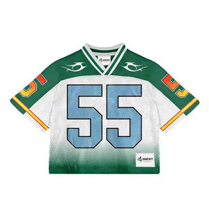 SINEWY Sports maillot de Football américain vert maille maillots léger Boxy coupe maillot vêtements de sport surdimensionné été pour hommes femmes - Product Image 1