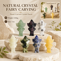 Figurine d'ange en pierre précieuse sculptée à la main en cristal naturel pour la décoration de la maison, la méditation, la collection et les cadeaux
