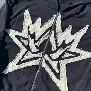 Vêtement coupé et cousu personnalisé sweat à capuche brodé en coton éponge français lavé à la pierre patch logo sweats à capuche pour hommes - Product Image 4