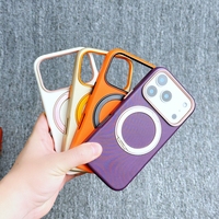 Funda Magnética Antigolpes de Cuero PU con Grabado Morado, Carga Inalámbrica, Protección 360 y Tarjetero, Venta al por Mayor