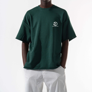 100% coton Simple hommes T-shirt blanc coton lourd T-shirt surdimensionné goutte épaule Logo personnalisé vêtements de rue T-shirt pour hommes - Product Image 1