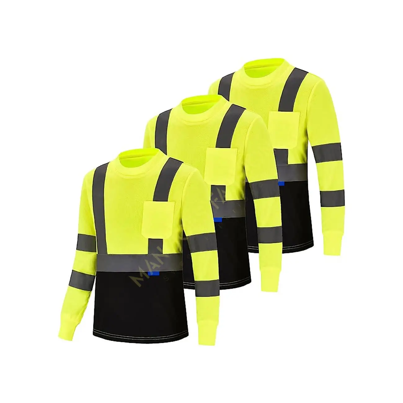 Camicia di sicurezza riflettente ad alta visibilità manica lunga riflettente classe 2 magliette da lavoro maglietta riflettente ad alta visibilità di sicurezza