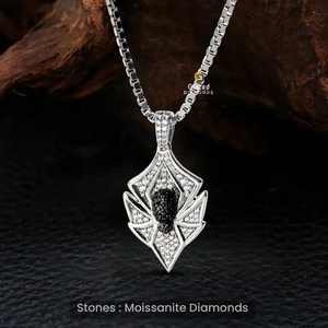 Pendentif Hip Hop Unisexe en Or Blanc 10kt Unique, Diamants de Laboratoire Ronds Brillants, Pendentifs de Charme Élégants pour les Fêtes - Product Image 5