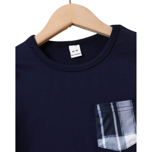 Wholesale Kids <b>Pajama</b> Set Soft Long Sleeve Top & Pants <b>Plaid</b> Print With Patch Pocket Sleepwear for Autumn/Winter. - Product Image 5