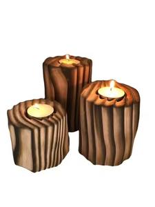 Bougeoir en bois cylindrique de vente chaude dernière arrivée faite à la main en gros décoration articles d'événements de mariage - Product Image 5