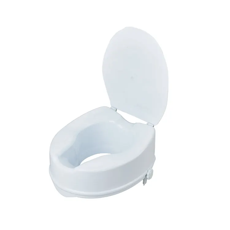 Raised Toilet Seat With Lid for Elderly Disabled High and Elevated Lifter Extender Toilet Seat Riser