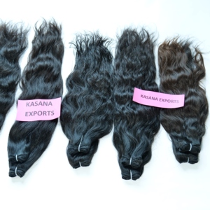 Extensions de Cheveux Humains Remy Indien Couleur Naturelle Noir Femmes Cuticules Alignées Non Transformées Machine double trame Vague Profonde - Product Image 5