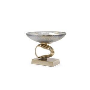 Bol de centre de table en aluminium Métallique Moderne Décoratif Accent de table Décoration intérieure Conteneurs illimités Design Unique Artistique - Product Image 4