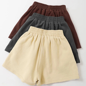 ชุดวอร์มผ้าฝ้ายทรงหลวมสำหรับผู้หญิงชุดวอร์มทรงหลวมมีฮู้ดและกางเกงขาสั้น2ชิ้นโลโก้ตามสั่ง - Product Image 2