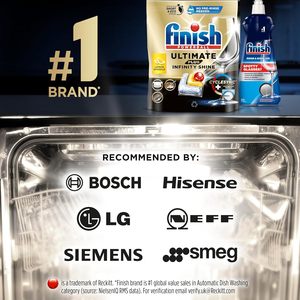 Tablettes lave-vaisselle Finish, Ultimate Plus Infinity Shine, 105 tablettes détergentes, éclat citronné, efficace contre la graisse - Product Image 2