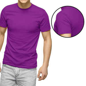 T-shirts pour hommes à col rond, épaules tombantes, manches courtes, couleur unie, taille personnalisable, 100% coton, coupe ample - Product Image 5